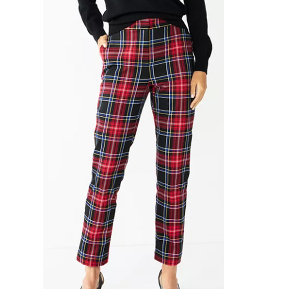 Draper James Pants - NWT Draper James Straight Leg Plaid Pants Size Small/